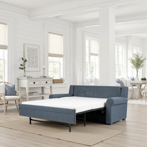 American Leather Gaines 94 Inch Tonic Indigo Fabric King Comfort Sleeper with Mink Finish