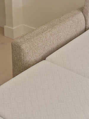 American Leather Clara 77 Inch Quinn Pebble Fabric Queen Plus Comfort Sleeper