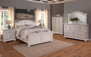 American Woodcrafters Cottage Traditions King Arched Panel Headboard Clean White Cottage
