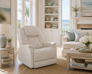 Zecliner Model 3+ Petite Fabric Power Lift Recliner with Power Headrest, Lumbar, Heat & Massage Ceramic