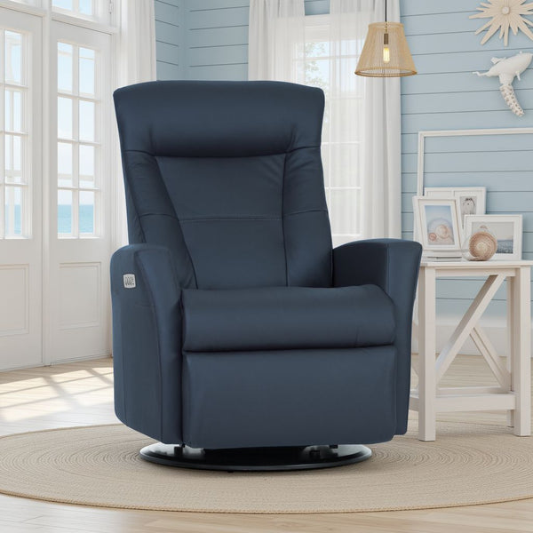 IMG Grove Triple Power Leather Large Relaxer Recliner in Pacific