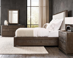 Bernhardt Outline Upholstered King Headboard in Cassel Brown