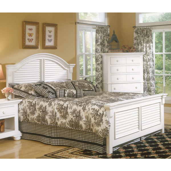 American Woodcrafters Cottage Traditions King Arched Panel Headboard Clean White Cottage