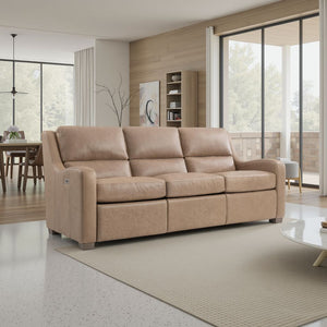 Bernhardt Ventura Tan Leather Power Motion Sofa