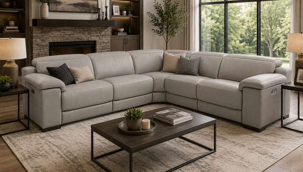 HTL International Arizona 5-Piece Power Reclining Taupe Sectional