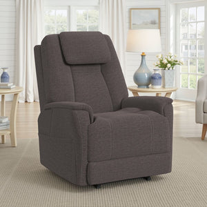 Flexsteel Zecliner Model 3+ Umber Fabric Power Rocking Recliner with Power Headrest, Power Lumbar, Heat & Air Massage