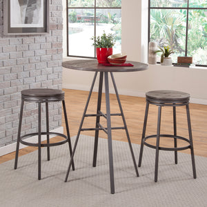 American Woodcrafters Stockton 30-Inch Backless Stool Metal Frame Slate Grey/Grey Oak