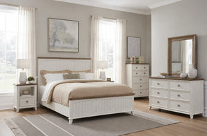American Woodcrafters Beach Comber 1-Drawer Nightstand Weathered White With Brown Top