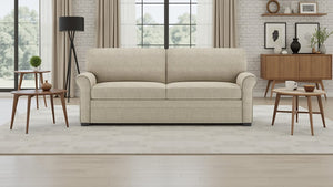 American Leather Gaines 72 Inch Apollo Natural Fabric Full Comfort Sleeper with Mink Finish