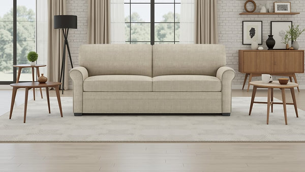 American Leather Gaines 72 Inch Apollo Natural Fabric Full Comfort Sleeper with Mink Finish
