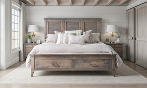 Yutzy Amish Champagne King Storage Bed in Champagne