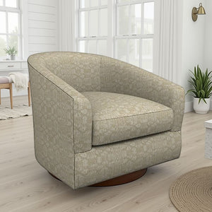 Best Chair Ennely Linen Fabric Swivel Barrel Chair