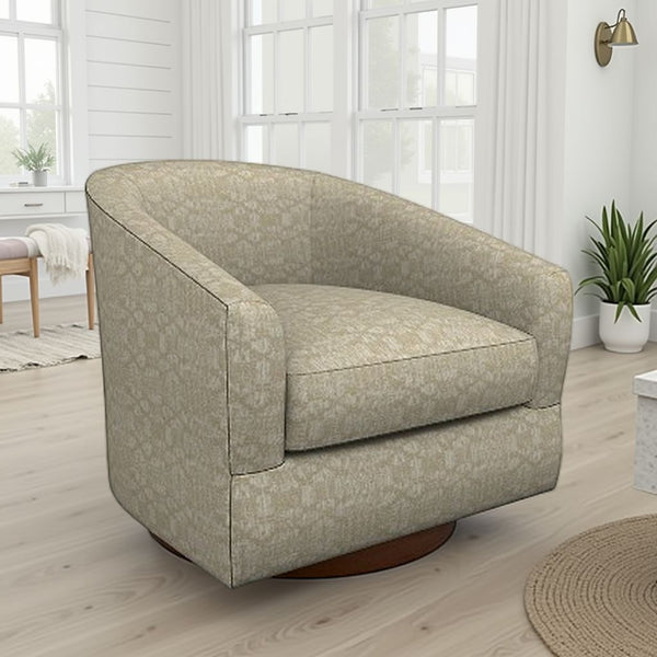 Best Chair Ennely Linen Fabric Swivel Barrel Chair