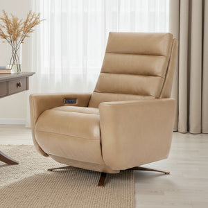 American Leather Cirrus Comfort Solace Recliner In Leather Titan Sand