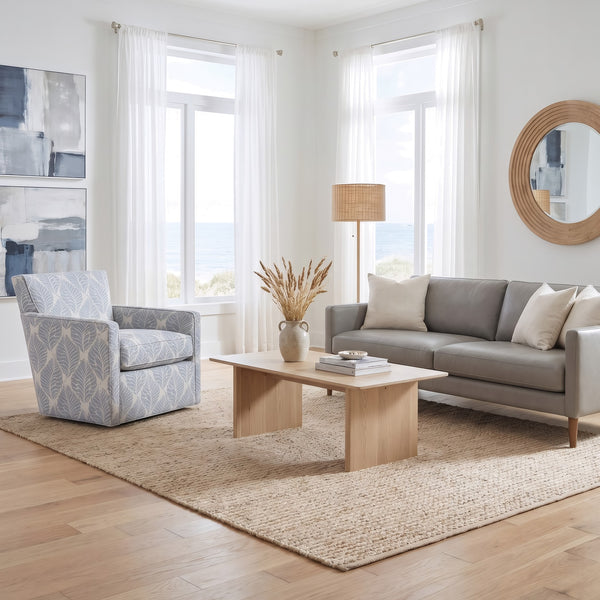 King Hickory Ruskin Swivel Chair in Folly Surf