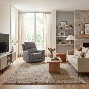 In Motion Grayson Dual Power Recliner with Zero Gravity in Slate Leather