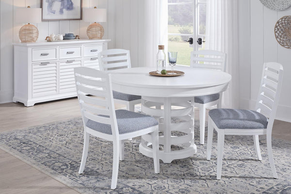 American Woodcrafters Heritage Coast Round dining Table Coastal White
