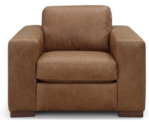 Leather Italia Inglewood Top Grain Italian Vintage Brown Derby Leather Chair