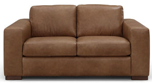 Leather Italia Inglewood Top Grain Italian Vintage Brown Cigar Leather Loveseat