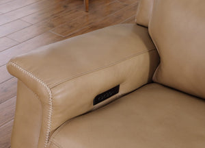 Leather Italia Fischer Zero Gravity Saddle Leather Sofa with USB, Power Headrest & Footrest