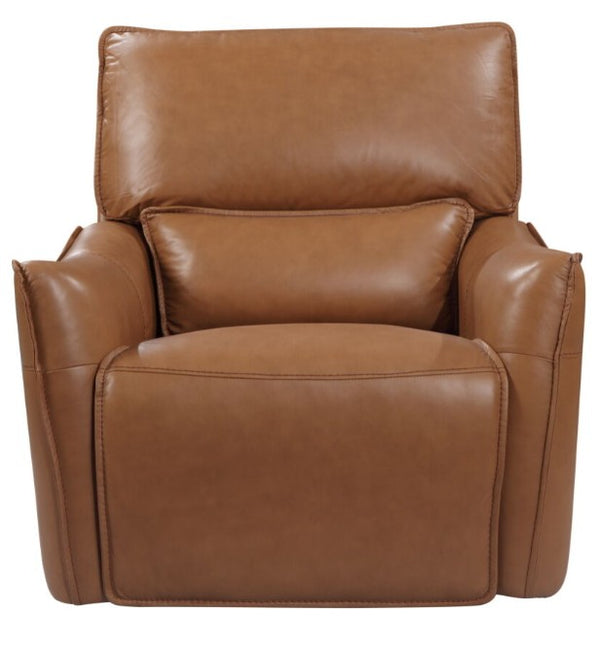 Leather Italia Portland Desert Leather Glider Recliner Chair with USB, Power Headrest & Footrest