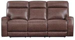 Leather Italia Sydney Zero Gravity Brown Heritage Leather Sofa with USB, Power Headrest & Footrest