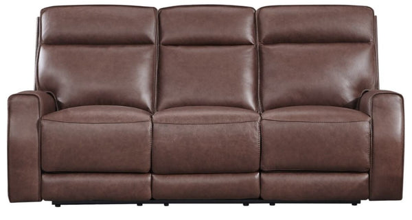 Leather Italia Sydney Zero Gravity Brown Heritage Leather Sofa with USB, Power Headrest & Footrest