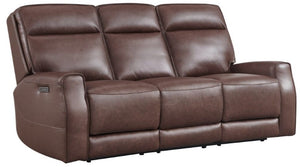 Leather Italia Sydney Zero Gravity Brown Heritage Leather Sofa with USB, Power Headrest & Footrest