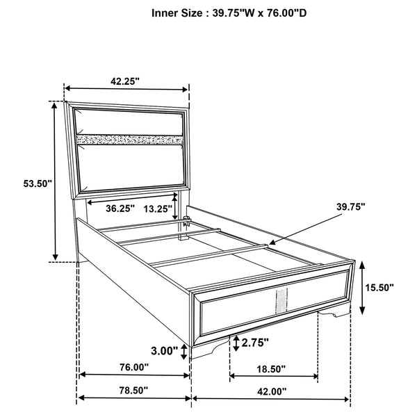 Coaster Miranda 5-Piece Twin Bedroom Set White