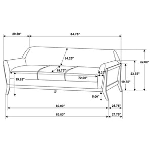 Coaster Vaughn 3-Piece Fabric Upholstered Flared Arm Sofa Set Grey