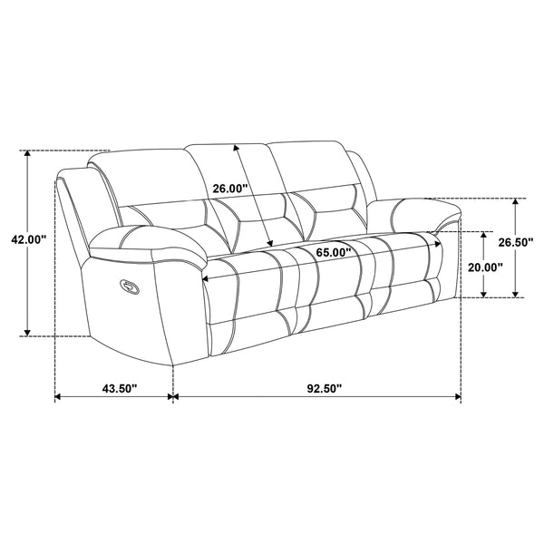 Coaster Gilson 3-Piece Chenille Upholstered Reclining Sofa Set Grey