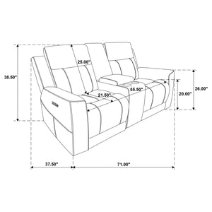 Coaster Kennett 2-Piece Chenille Power Reclining Sofa Set Dark Grey