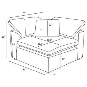 Coaster Raleigh 5-Piece Boucle Upholstered Modular Sectional Ivory