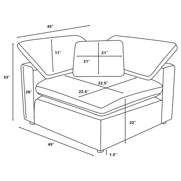 Coaster Raleigh 5-Piece Boucle Upholstered Modular Sectional Ivory