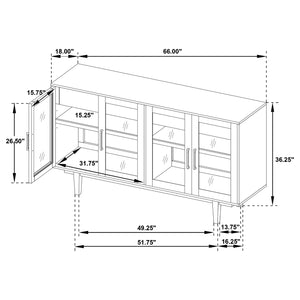 Coaster Middleton 4-Door Sideboard Server With Dual Drawers Black