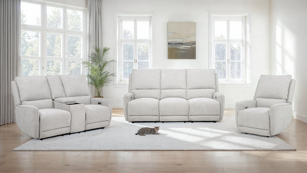 Coaster Sylmar Chenille Upholstered Power Reclining Sofa Dove Grey