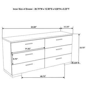 Coaster Felicity 5-Piece King Bedroom Set White High Gloss
