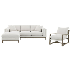 Coaster Geneva Boucle Upholstered Sectional Chaise Sofa Sand