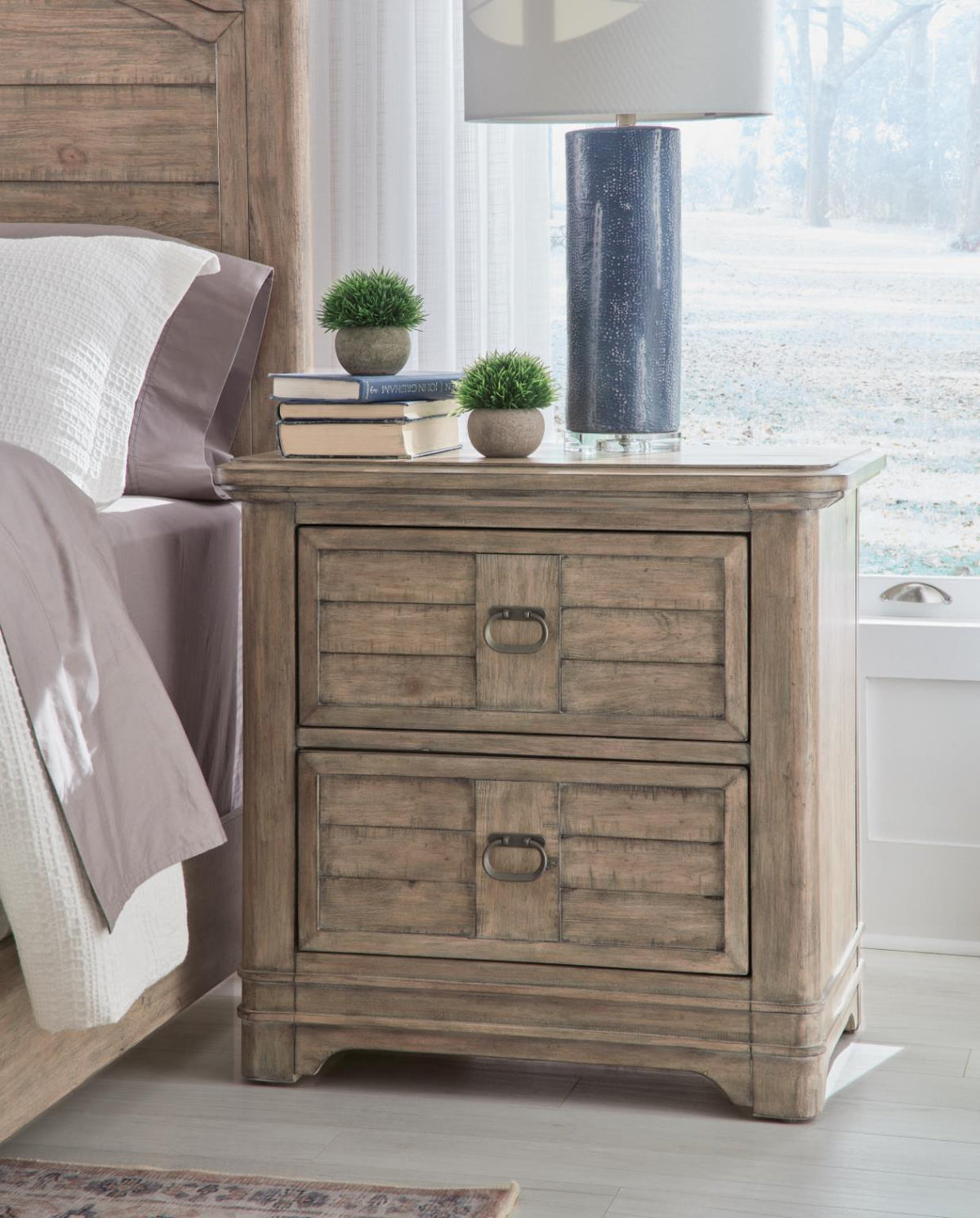 American Woodcrafters Meadowbrook Sand King Arched Panel Bed Dresser M