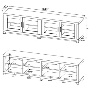 Coaster Jupiter 3-Piece Entertainment Center 79-Inch Tv Stand Black