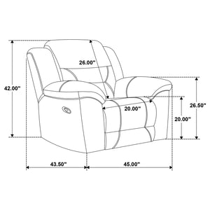 Coaster Gilson 3-Piece Chenille Upholstered Reclining Sofa Set Grey