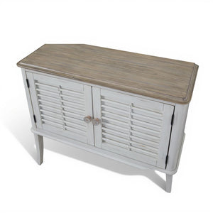American Woodcrafters Beach Comber Server Weathered White