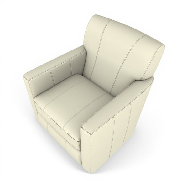 Best Home Furnishings Caroly Leather Swivel Glider Chair Sea Salt