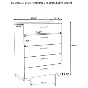 Coaster Felicity 5-Piece California King Bedroom Set White High Gloss