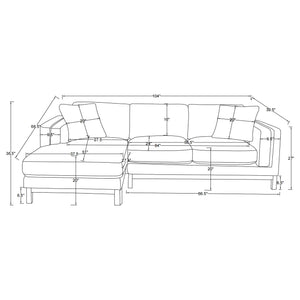 Coaster Geneva Boucle Upholstered Sectional Chaise Sofa Sand