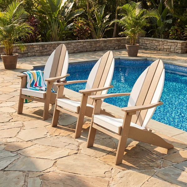 John Thomas Parks Outdoor Living Cape May Folding Surfboard Adirondack Chair