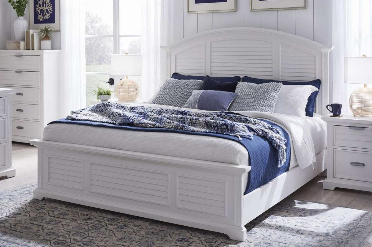 American Woodcrafters Heritage Coast Queen Panel Headboard Coastal Whi
