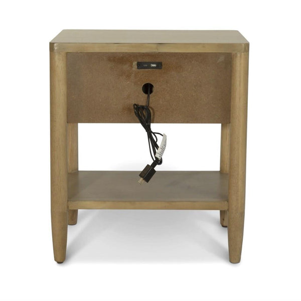 Seawinds Finn & Louise Chatham Warm Maple 1-Drawer USB Nighstand