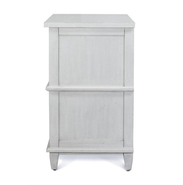 Seawinds Finn & Louise Point Breeze 2-Drawer Electrified USB Nightstand in Fresh White & Soft Grey Glaze