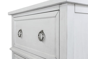 Seawinds Finn & Louise Point Breeze 2-Drawer Electrified USB Nightstand in Fresh White & Soft Grey Glaze
